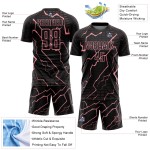Sublimation Lightning Pink Jersey Medium Sports Uniform Custom Soccer Black